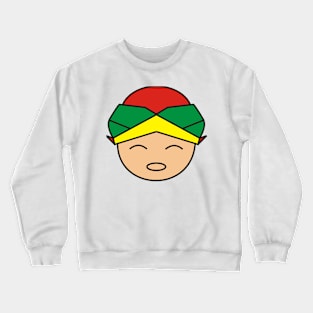 Smiling Red Green Yellow Blangkon Boy Crewneck Sweatshirt